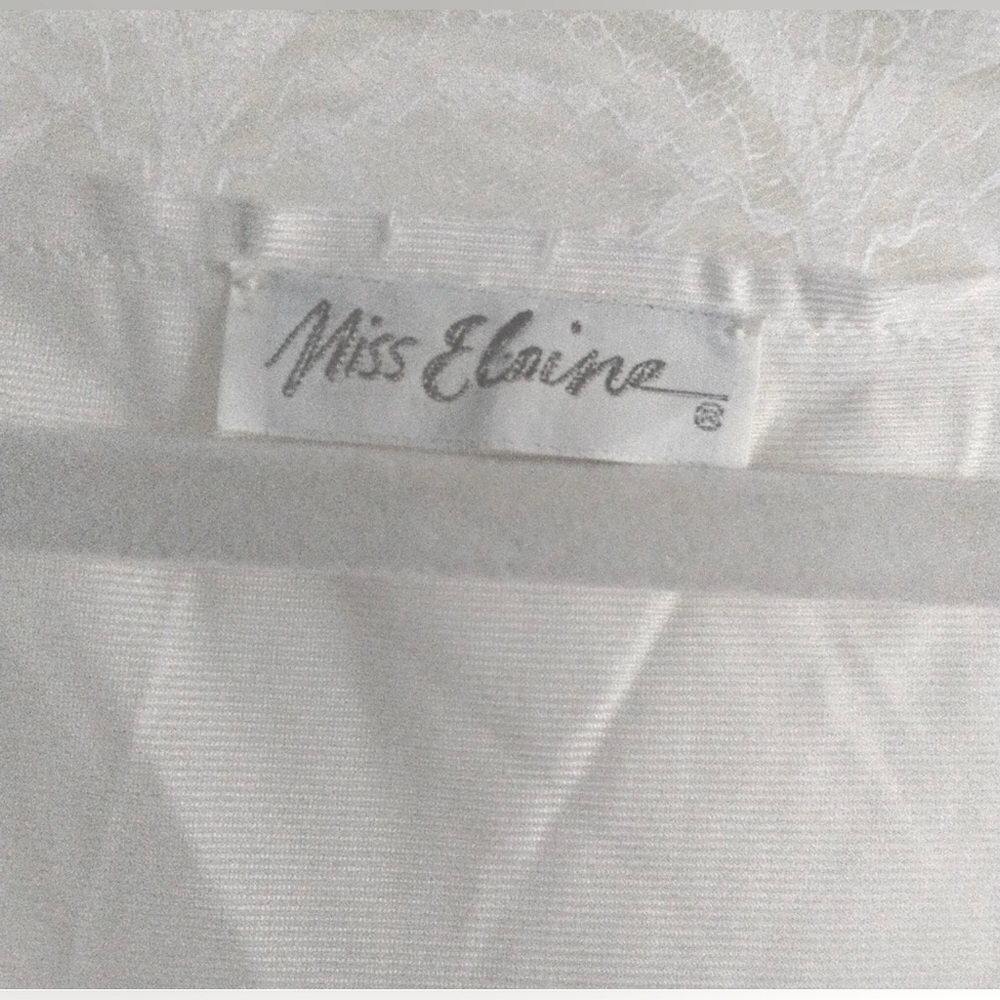 Miss Elaine Bridal White Lace Trim Chemise with Robe / 2pc Set - Picture 8 of 10